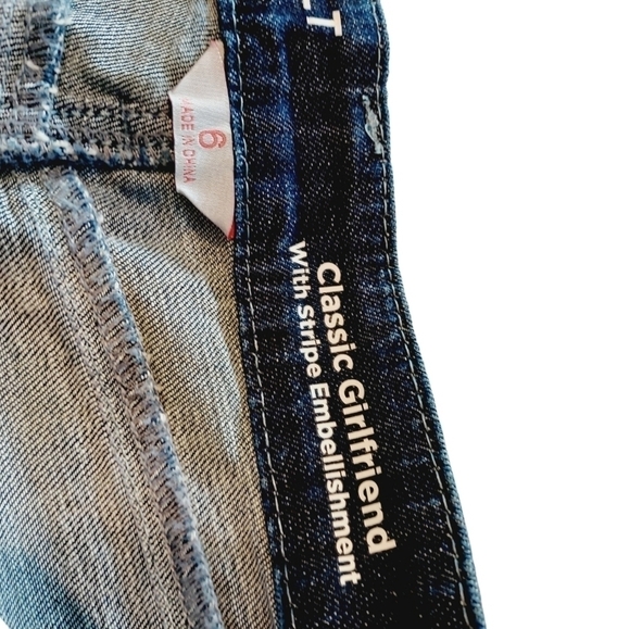 Laurie Felt Classic Girlfriend Jeans Size 6 Stretch Denim Embellished Stripe EUC - Picture 10 of 16